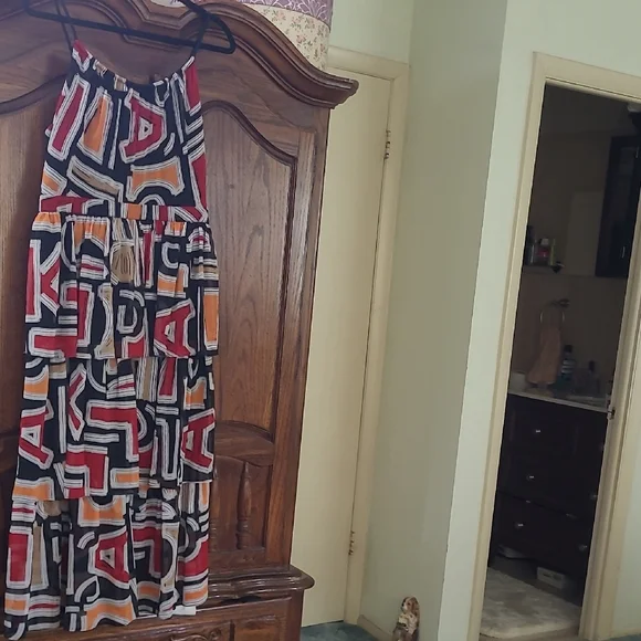 Karl Lagerfeld Red and White Halter Sundress - Picture 2 of 5